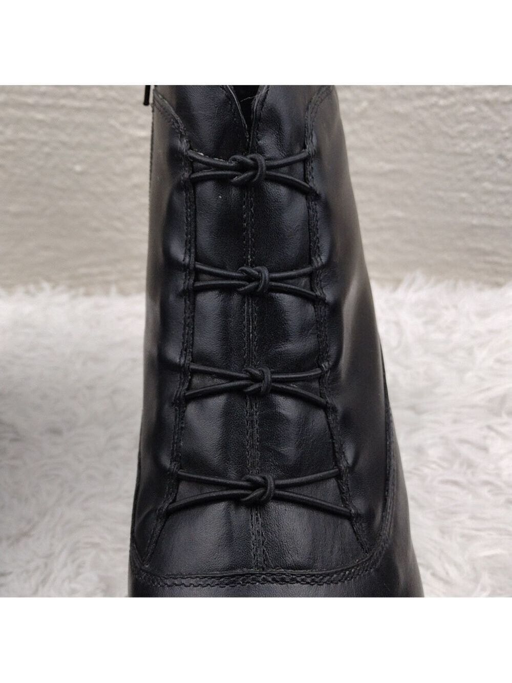 Karen Scott Betty Black Leather Upper Point Toe Side ZipBlocked Heel Ankle Boot - Picture 13 of 16